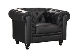 Sillón vintage Chester piel negra