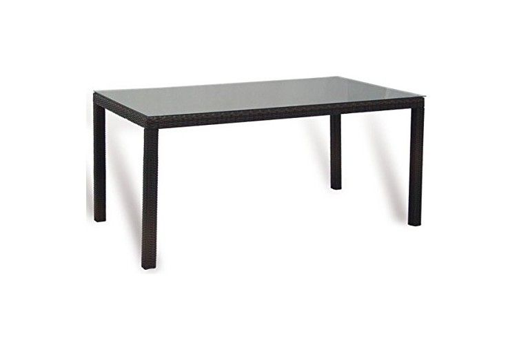 Mesa de rattan rectangular Karma chocolate
