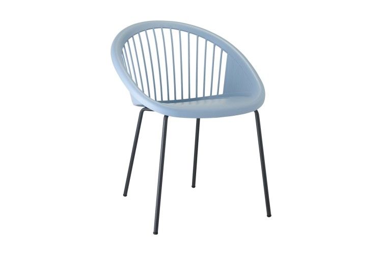 silla de diseño para hosteleria Giulia azul pintada