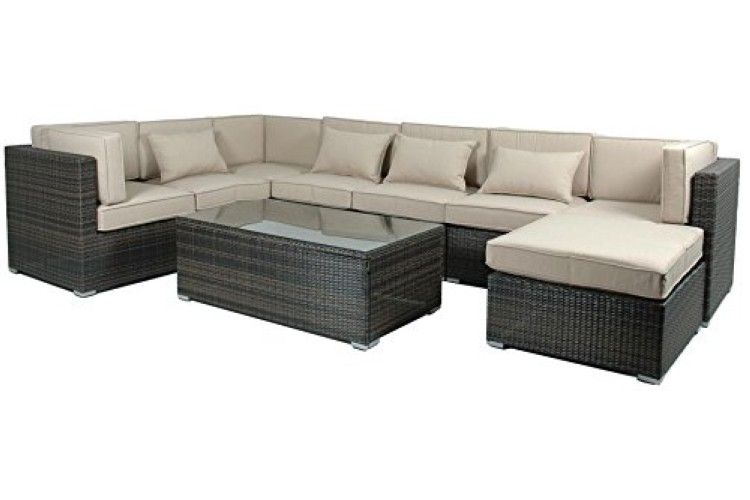 Sofá modular de rattan Garbi chocolate