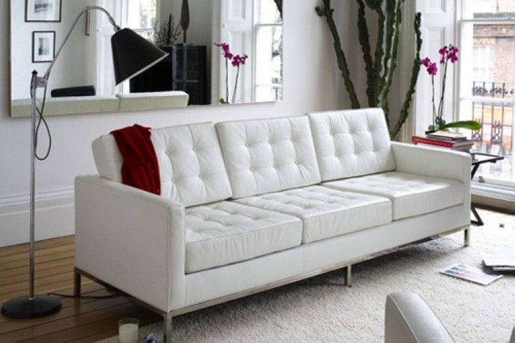 sofa hotel 3 plazas similpiel blanca