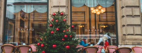 Decoración navideña para restaurantes